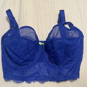 Vibrant Blue Lace Bra 34FF